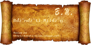 Bánáti Milán névjegykártya