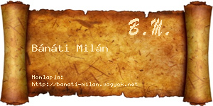Bánáti Milán névjegykártya